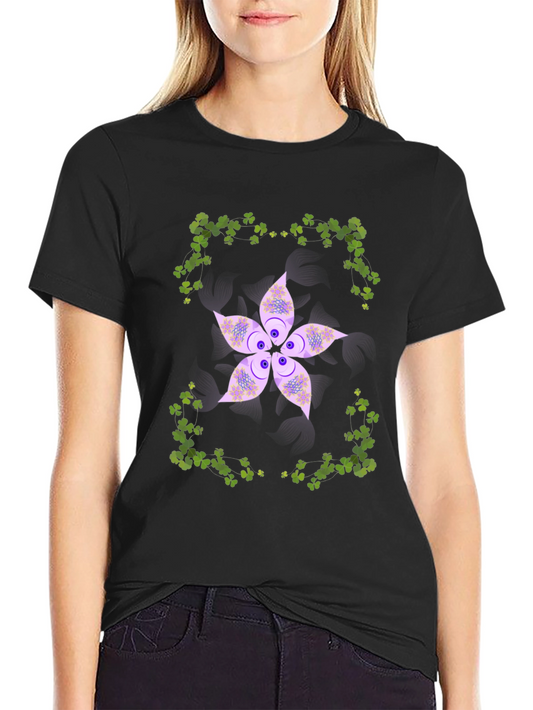 Floral Shamrock Graphic Tee - Lucky Style