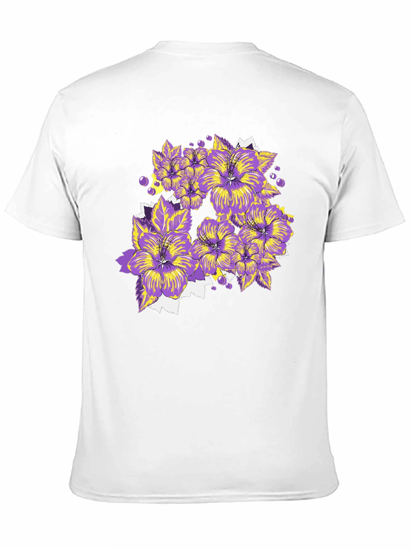 Floral T-Shirt - Purple and Yellow Flowers