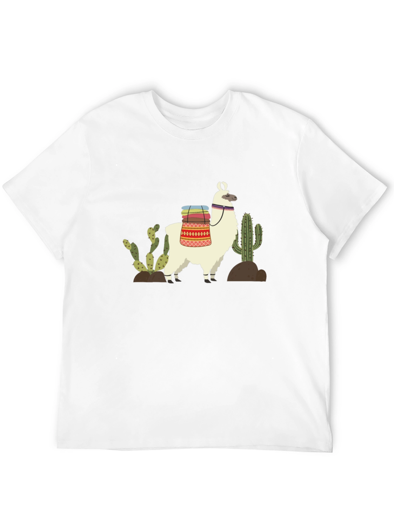 Llama Cactus Graphic T-Shirt - Desert Vibes