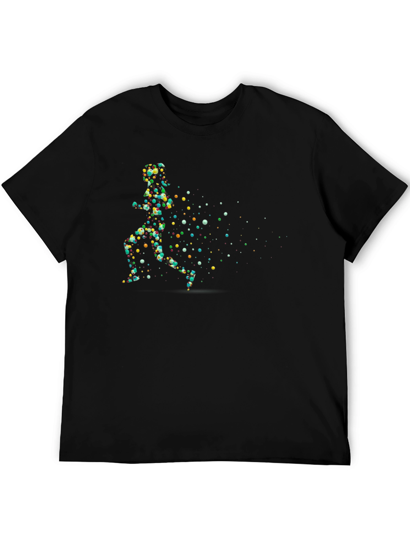Abstract Runner Graphic Black T-Shirt