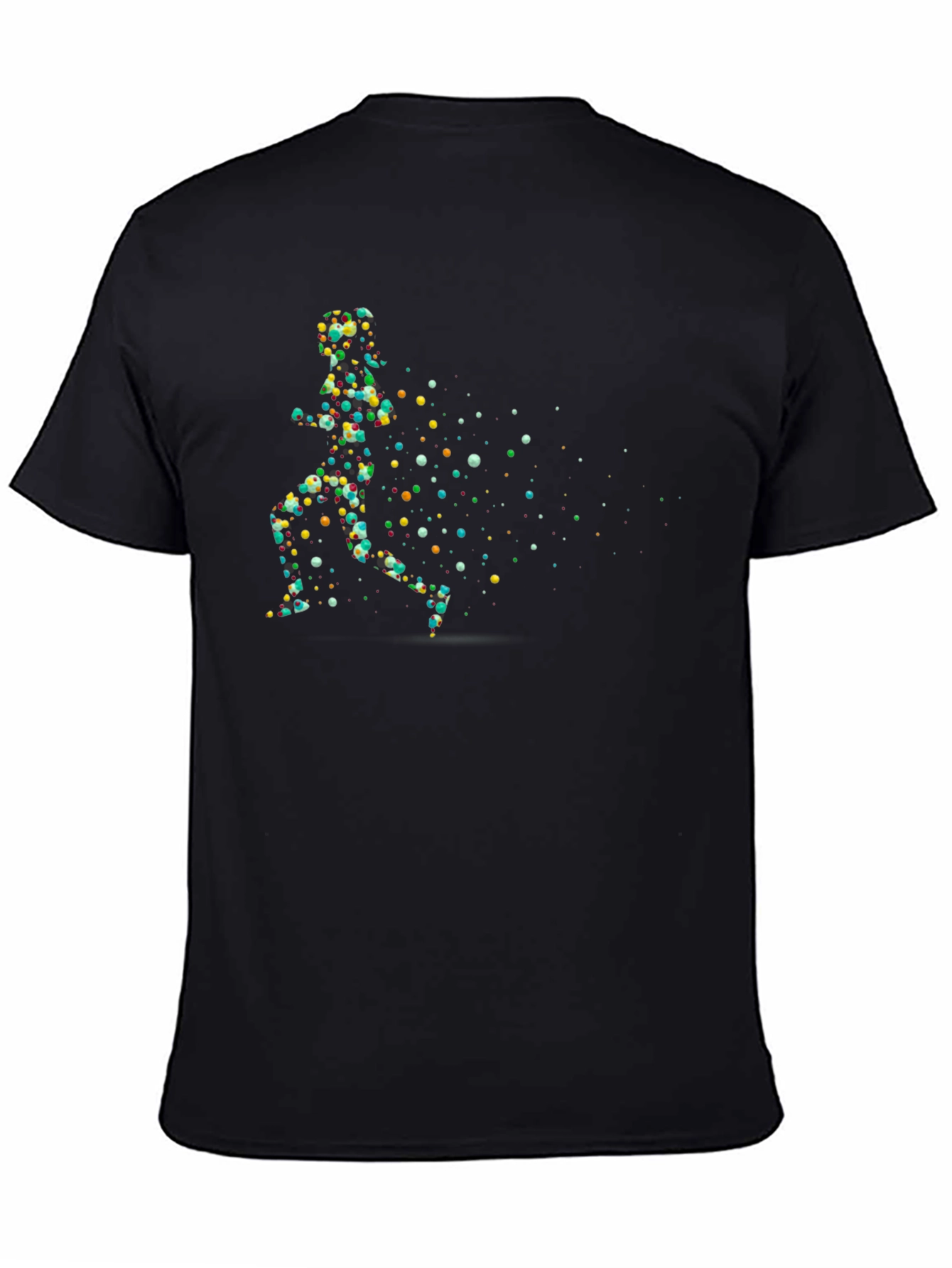Abstract Runner Graphic Black T-Shirt
