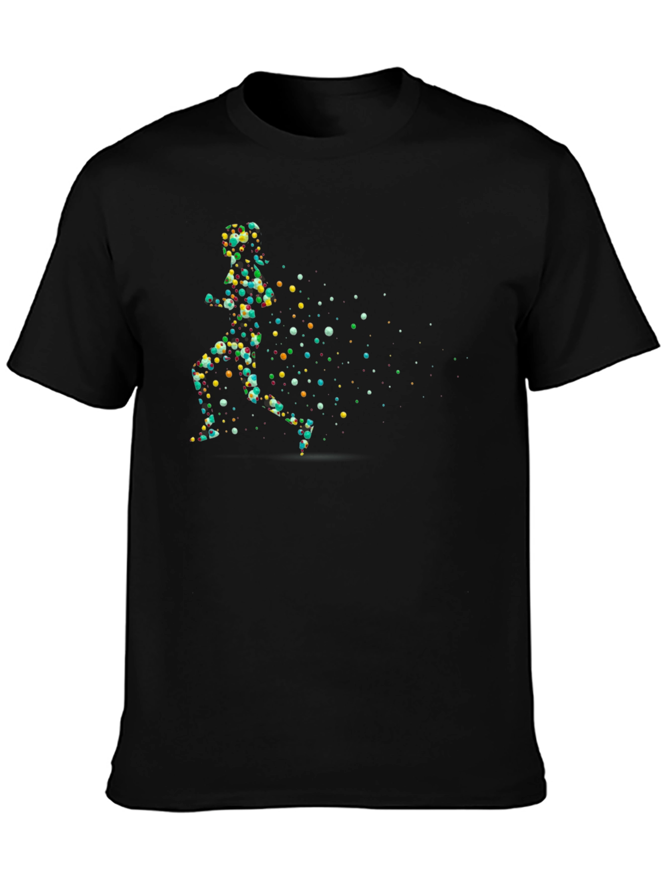 Abstract Runner Graphic Black T-Shirt