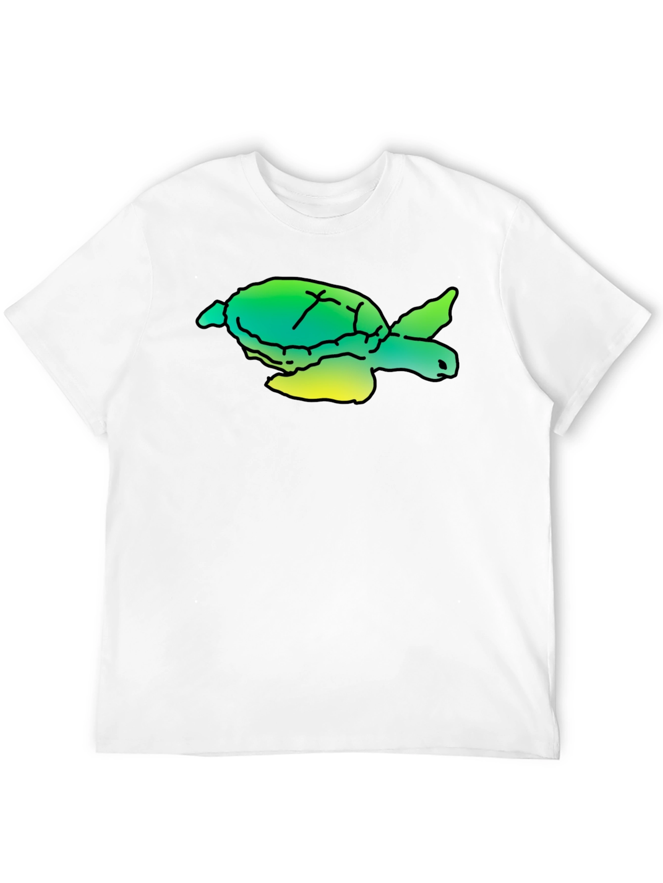 Turtle Graphic Tee - Black Cotton T-Shirt
