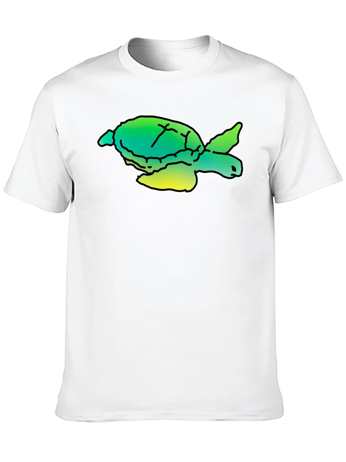 Turtle Graphic Tee - Black Cotton T-Shirt