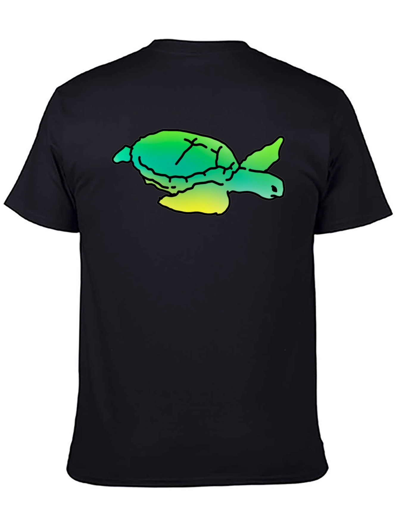Turtle Graphic Tee - Black Cotton T-Shirt
