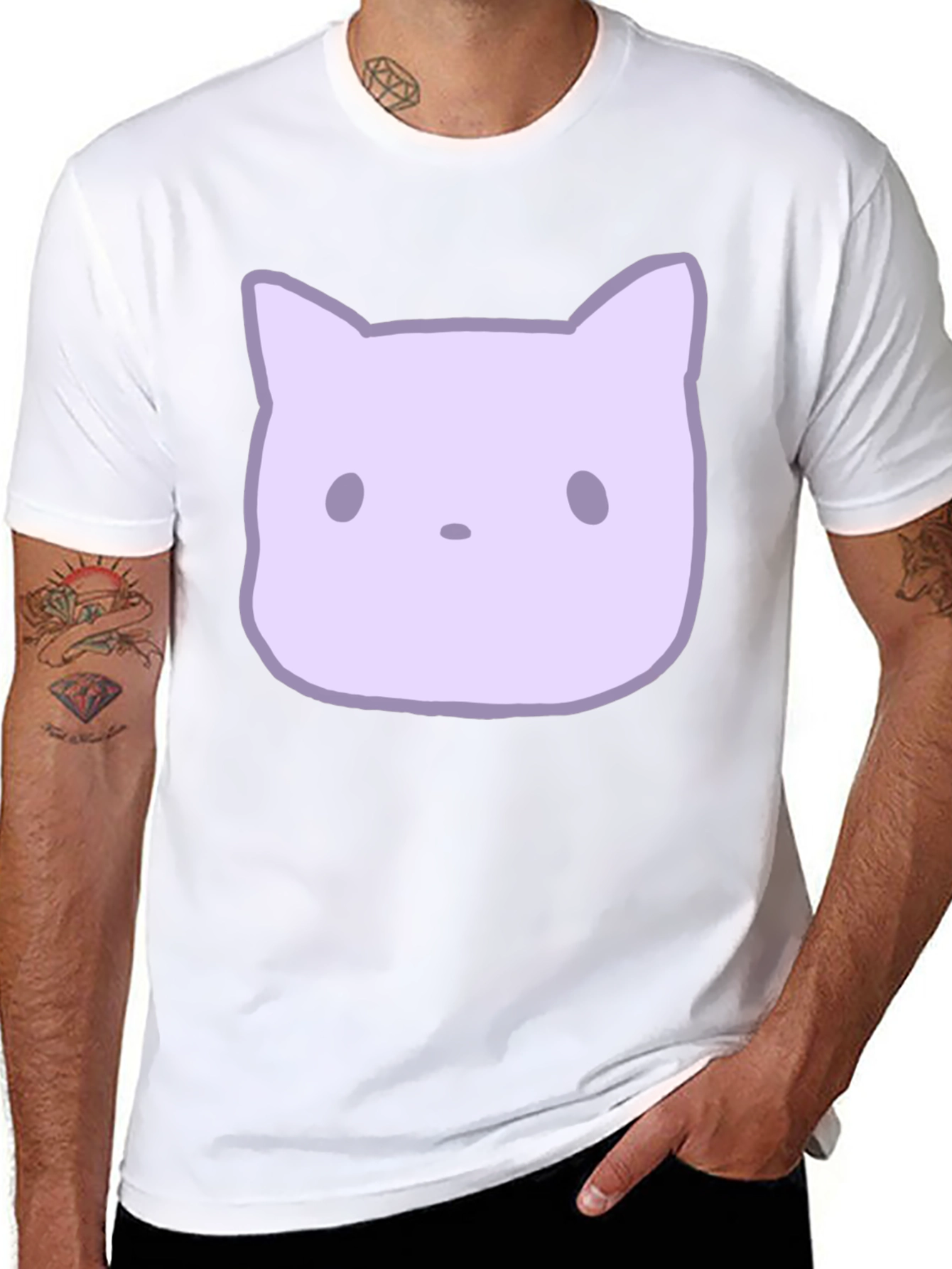 Cute Cartoon Cat Graphic Tee