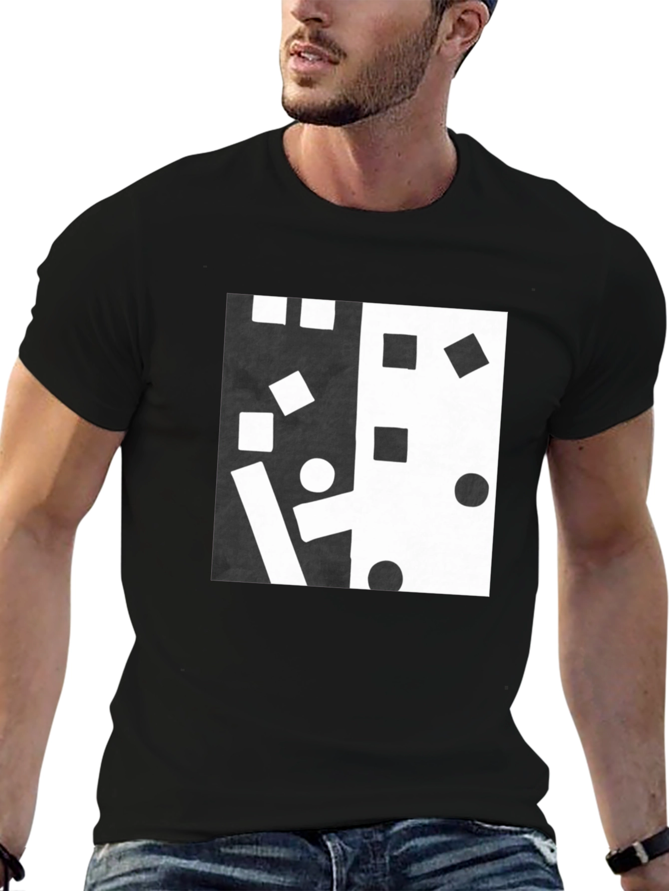 Abstract Black and White Graphic Tee