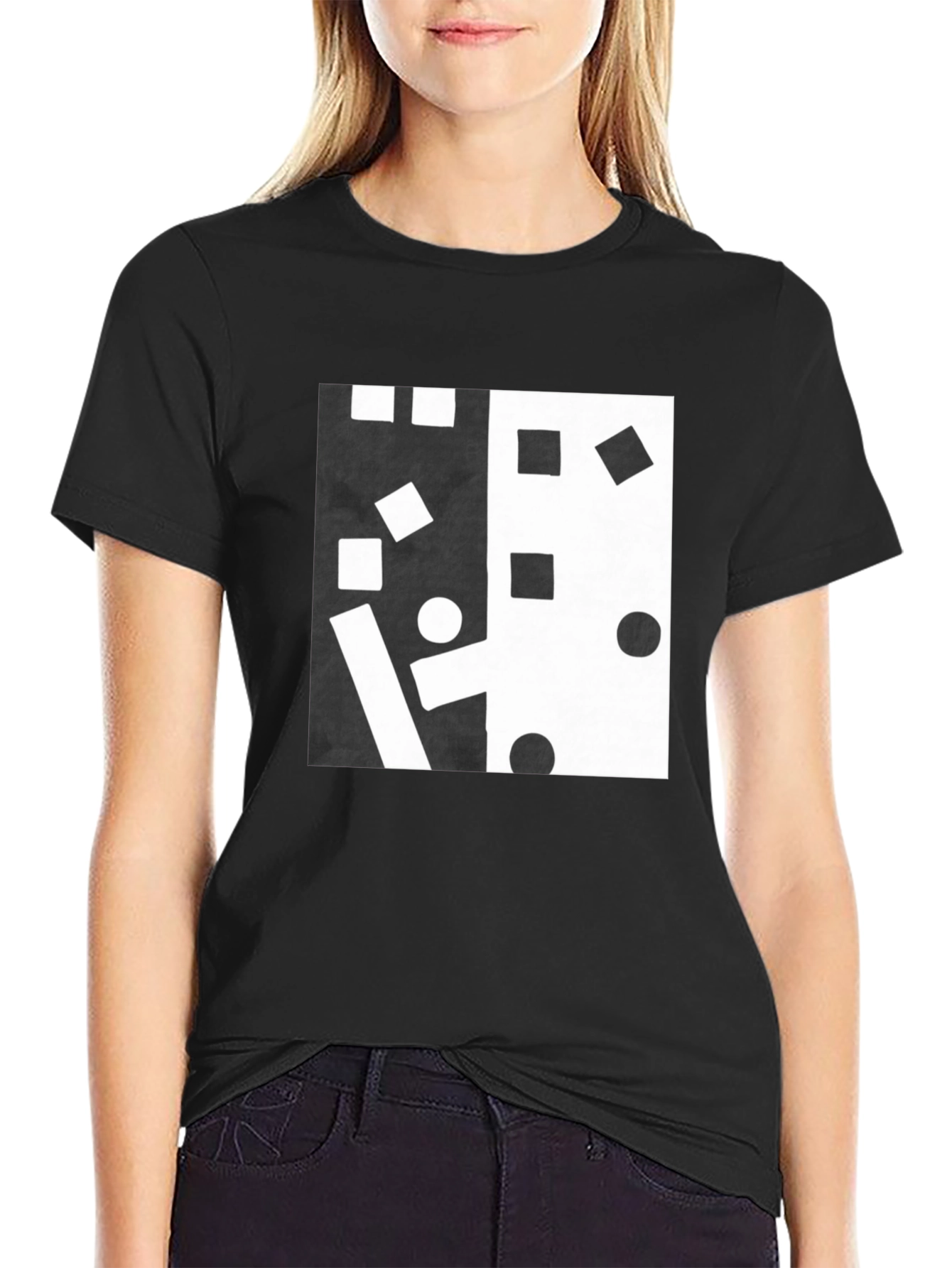 Abstract Black and White Graphic Tee