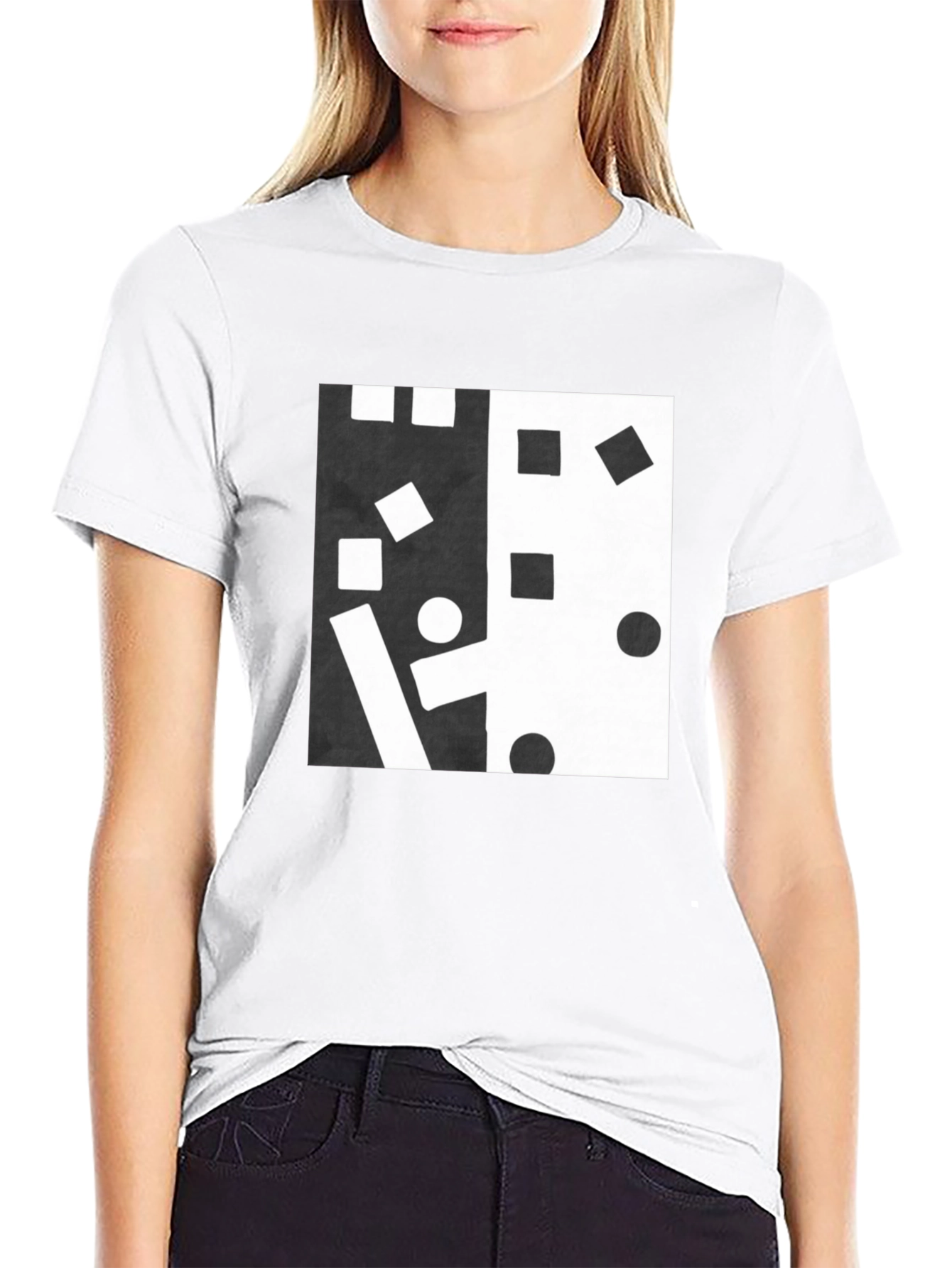 Abstract Black and White Graphic Tee