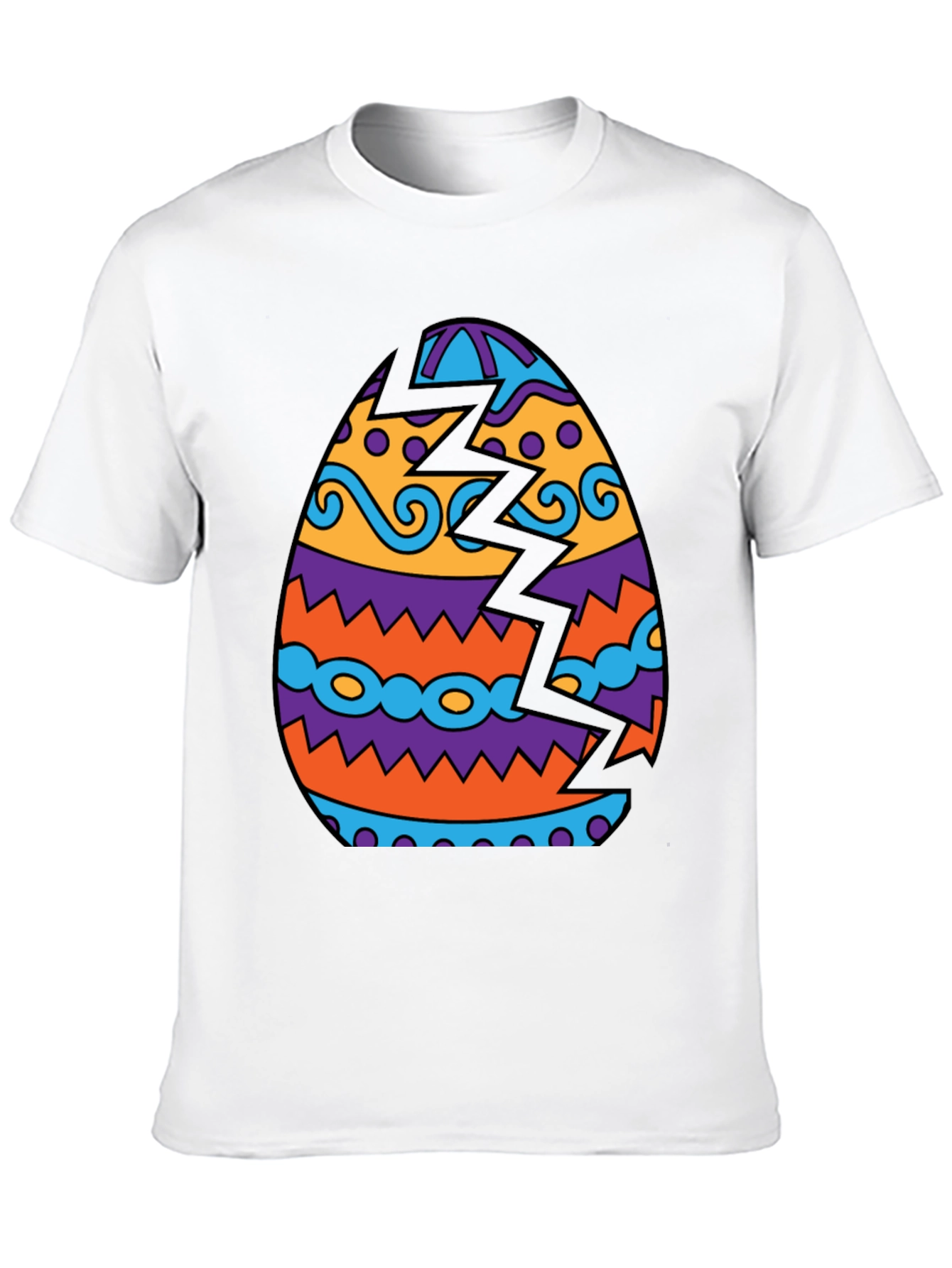 Cracked Easter Egg Graphic Tee - Novelty Design