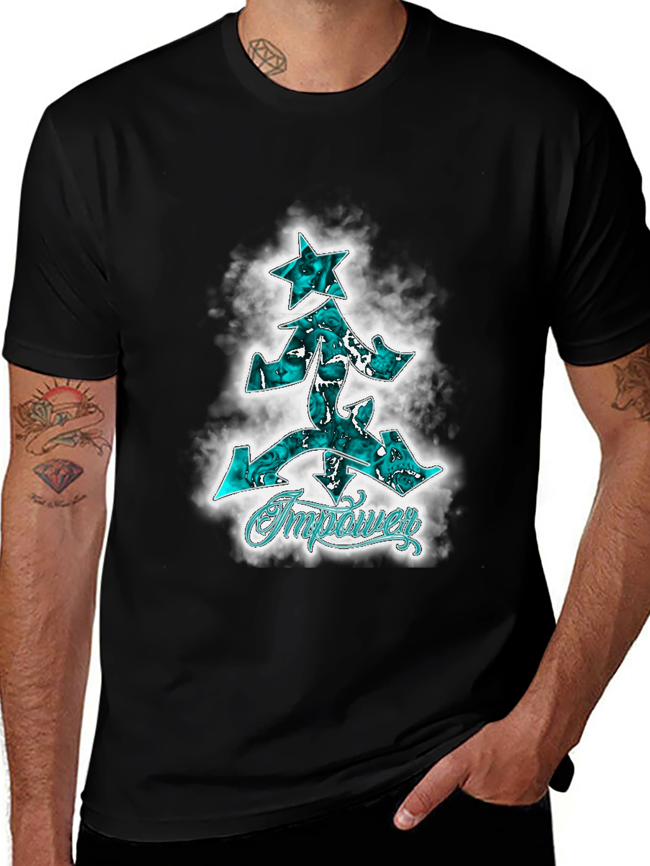 Empower Graphic Print Black T-Shirt