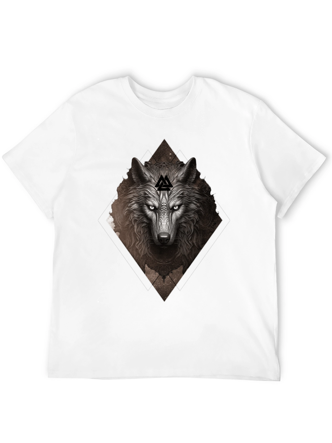 Wolf Graphic T-Shirt - Viking Symbol Black Tee