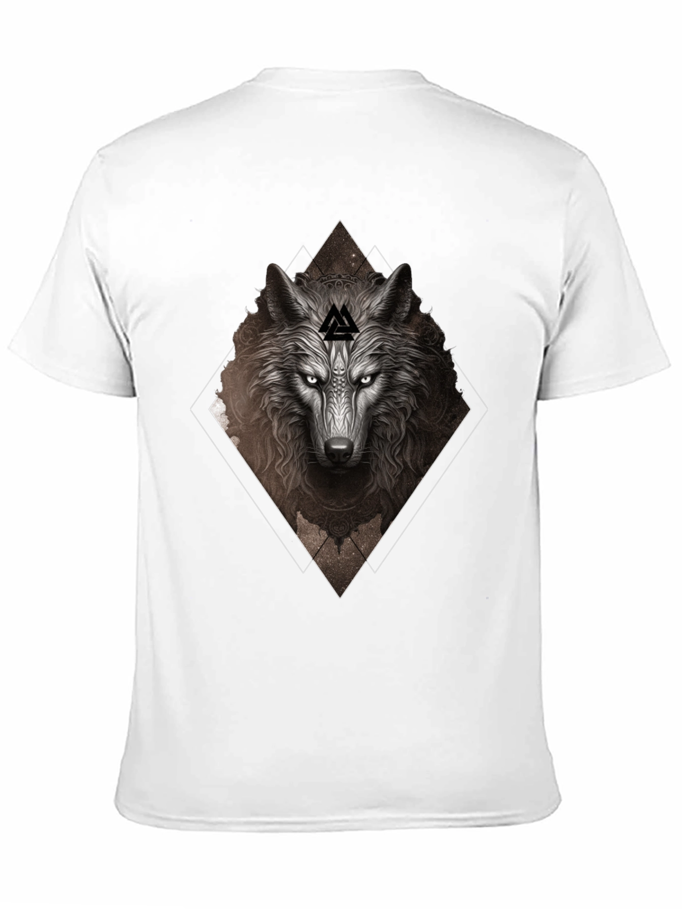Wolf Graphic T-Shirt - Viking Symbol Black Tee