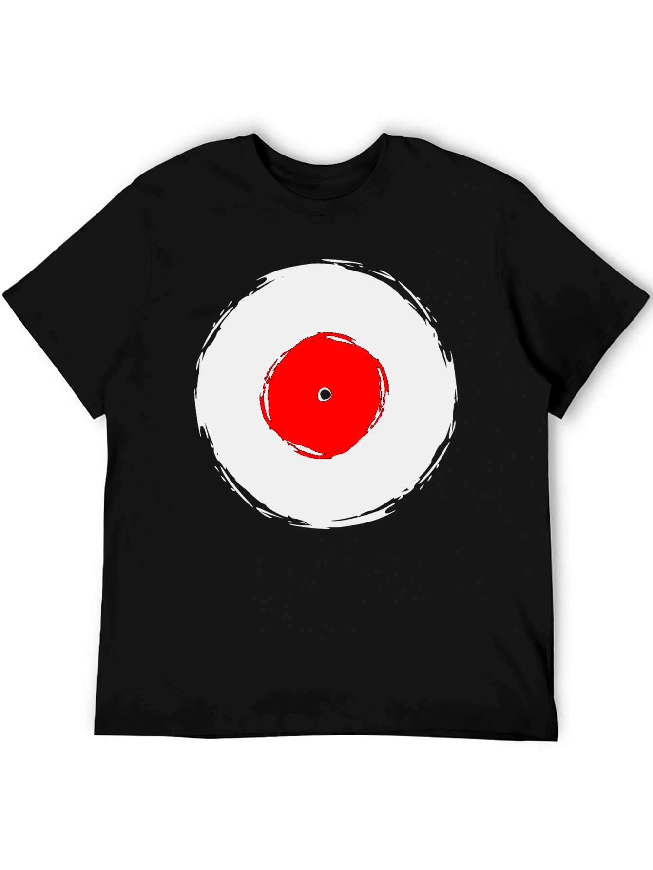 Black T-Shirt with Red and White Target Graphic