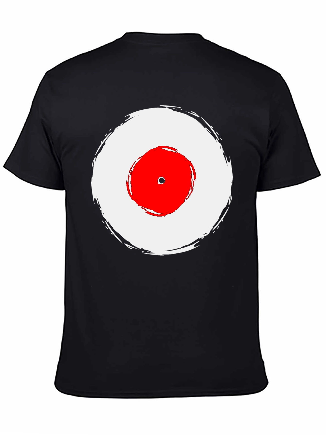 Black T-Shirt with Red and White Target Graphic
