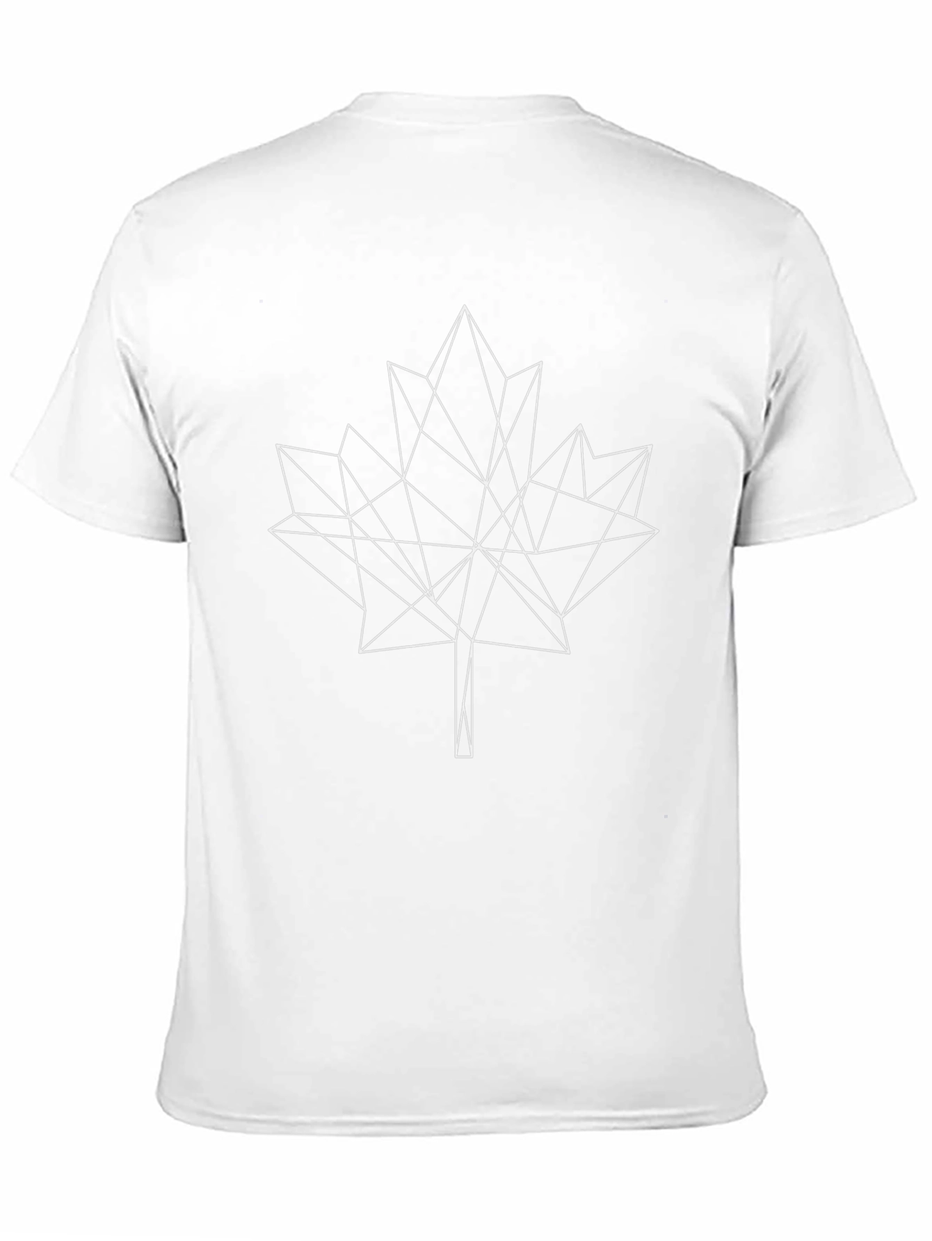 Geometric Maple Leaf Graphic Black T-Shirt