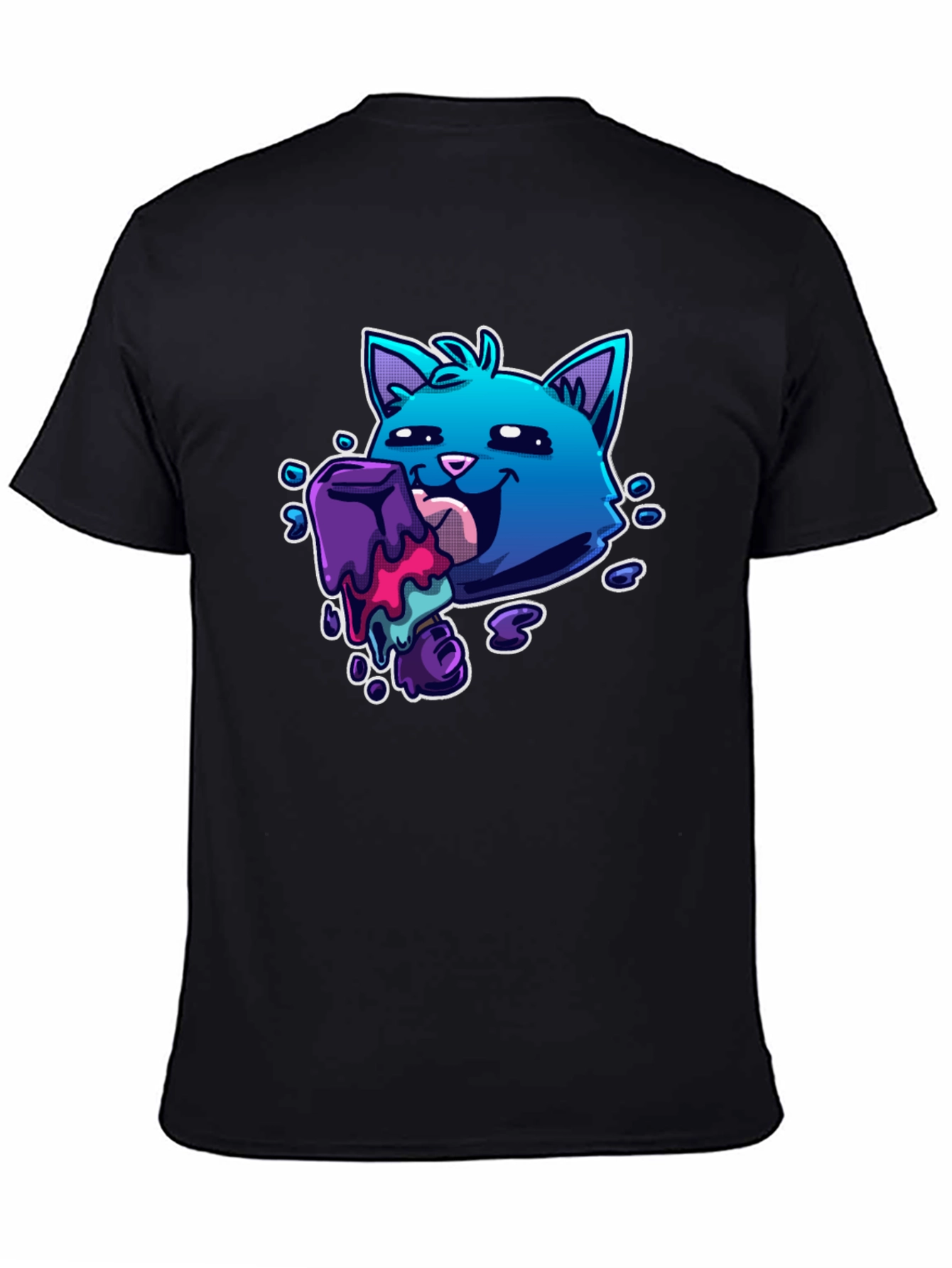 Cool Cat Licking Popsicle Graphic Tee