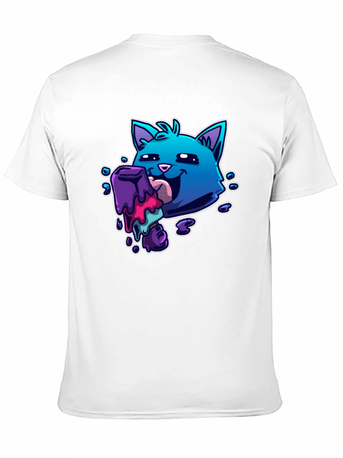 Cool Cat Licking Popsicle Graphic Tee