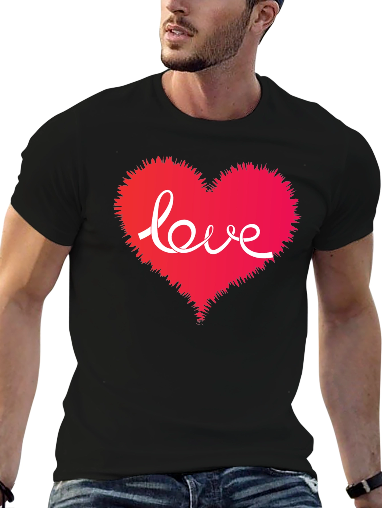 Love Heart Graphic T-Shirt - Romantic Style