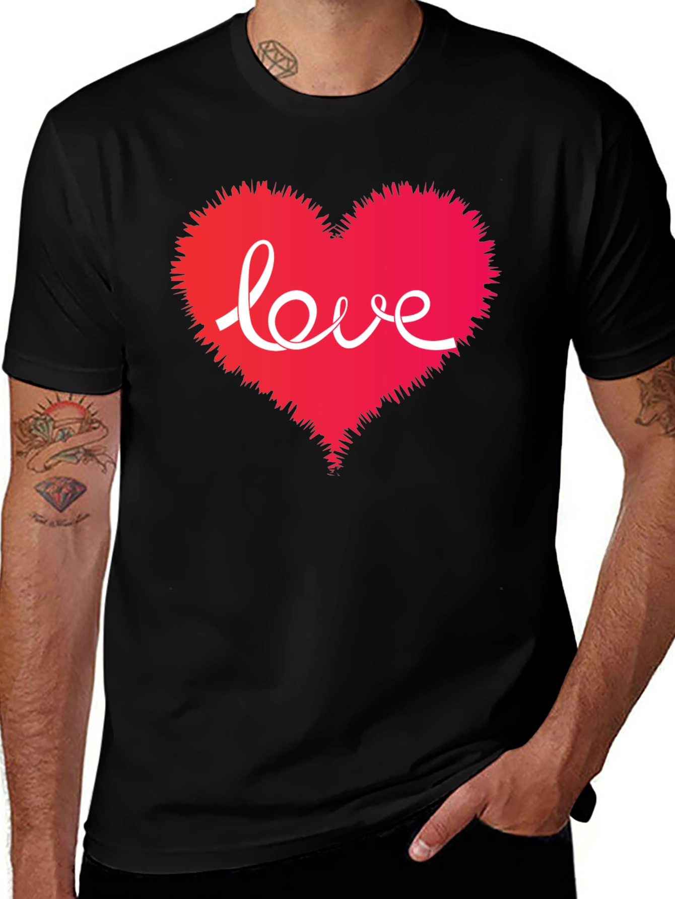 Love Heart Graphic T-Shirt - Romantic Style