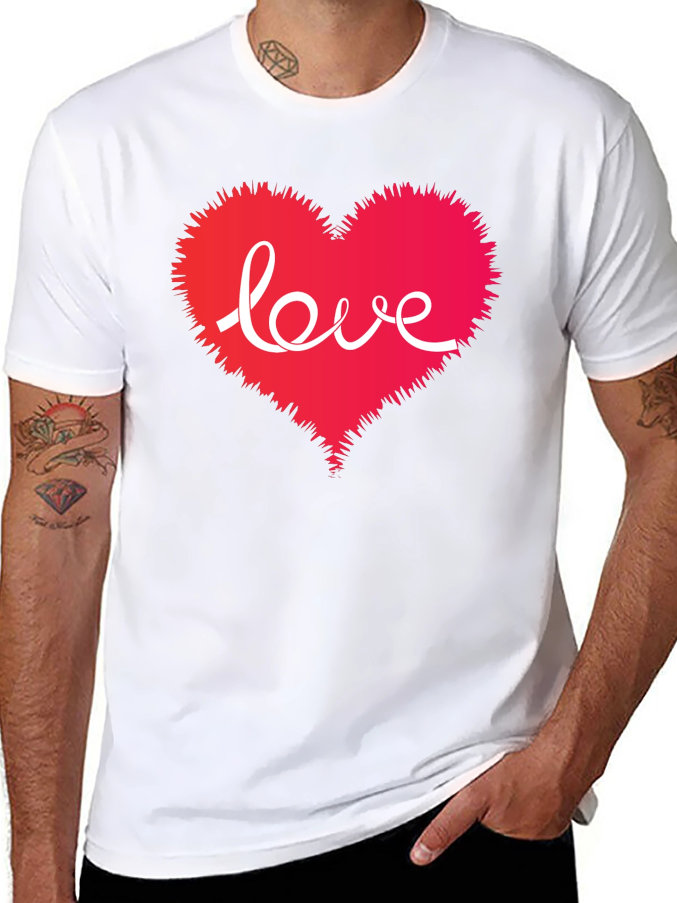 Love Heart Graphic T-Shirt - Romantic Style