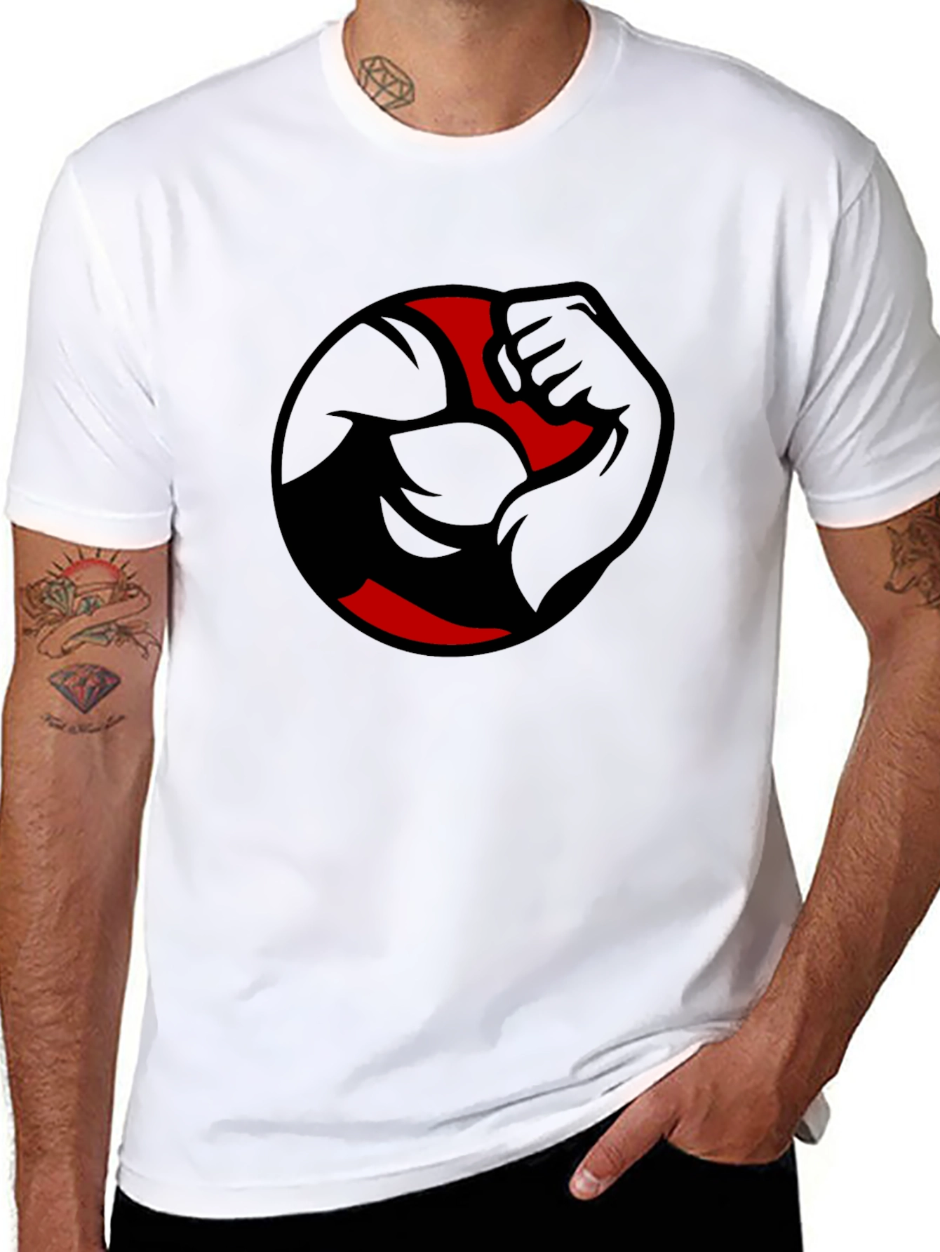 Mens Black Graphic Tee - Strong Arm Design