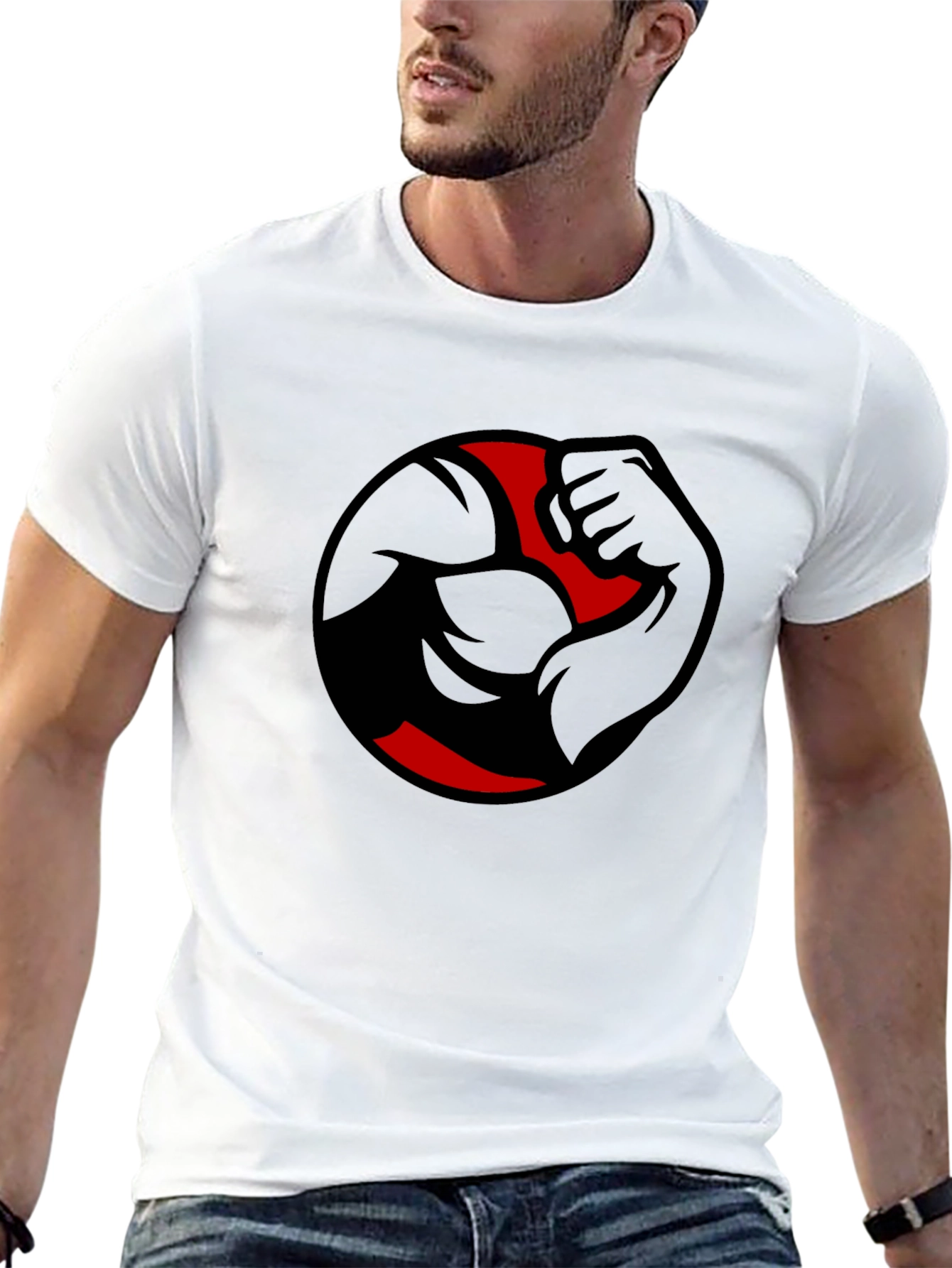 Mens Black Graphic Tee - Strong Arm Design