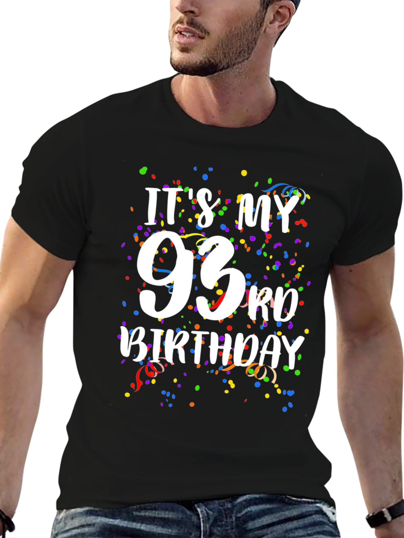 Its My 93rd Birthday T-Shirt - Confetti Design