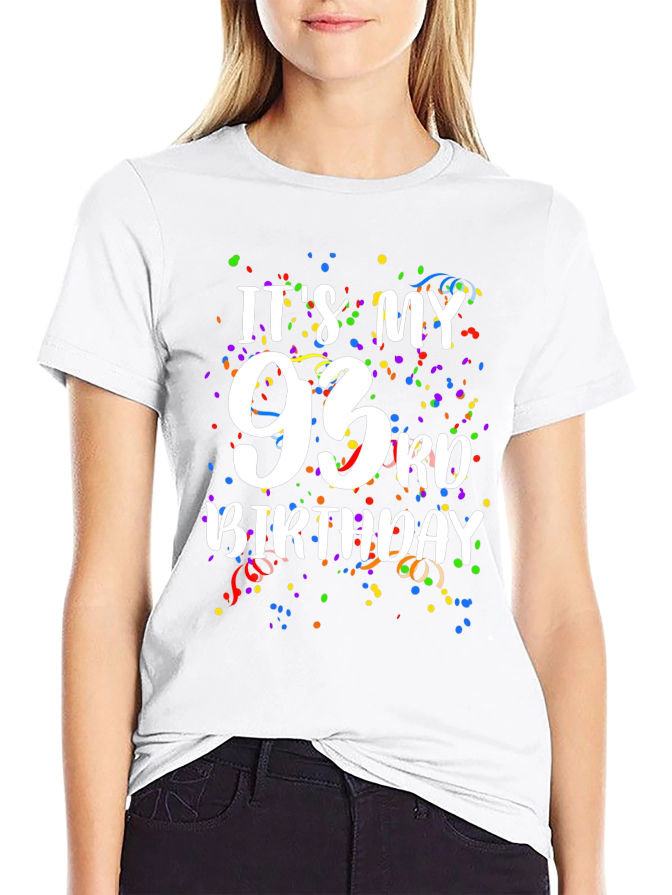 Its My 93rd Birthday T-Shirt - Confetti Design