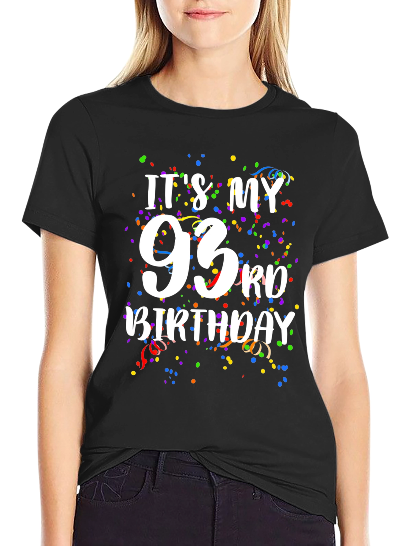 Its My 93rd Birthday T-Shirt - Confetti Design