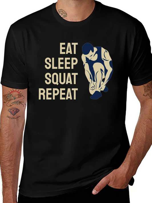 Eat Sleep Squat Repeat Graphic T-Shirt