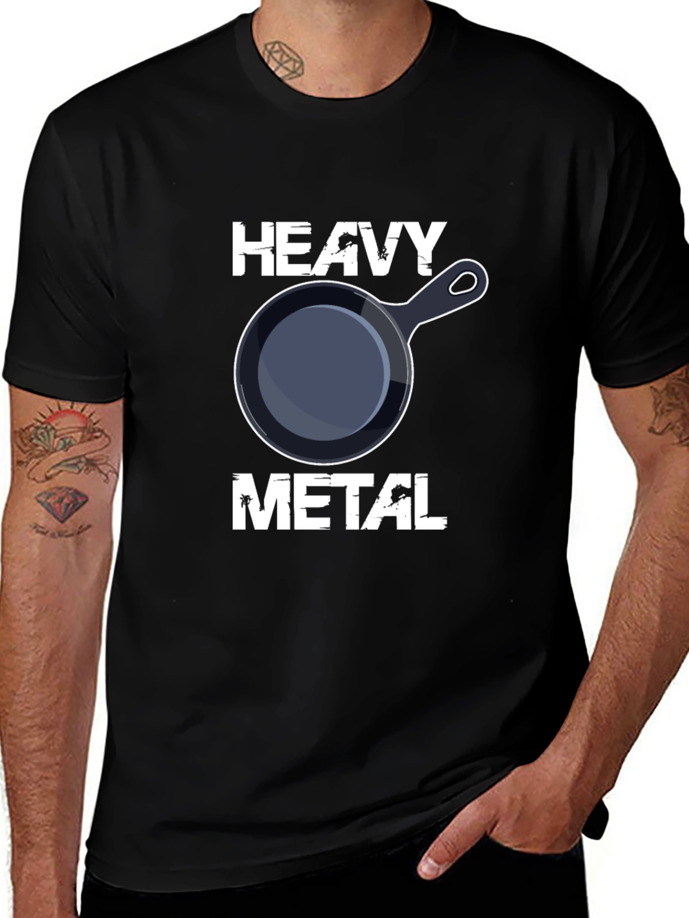 Heavy Metal Pan T-Shirt: Cooking Humor Tee