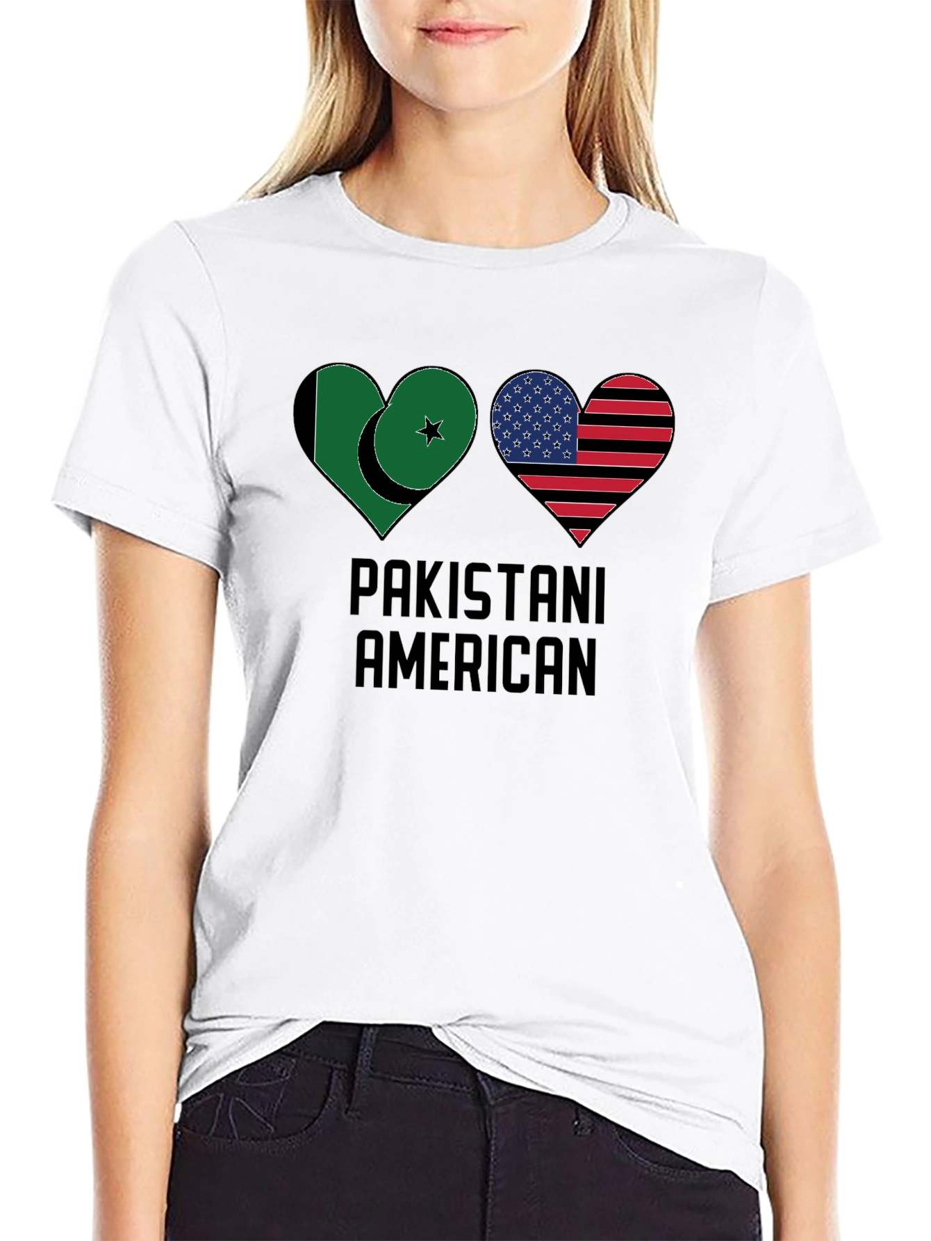 Pakistani American Heart Flag T-Shirt
