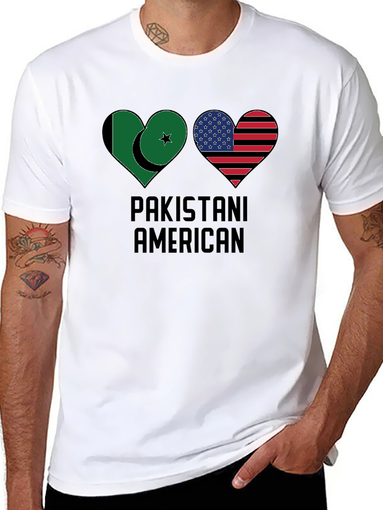 Pakistani American Heart Flag T-Shirt