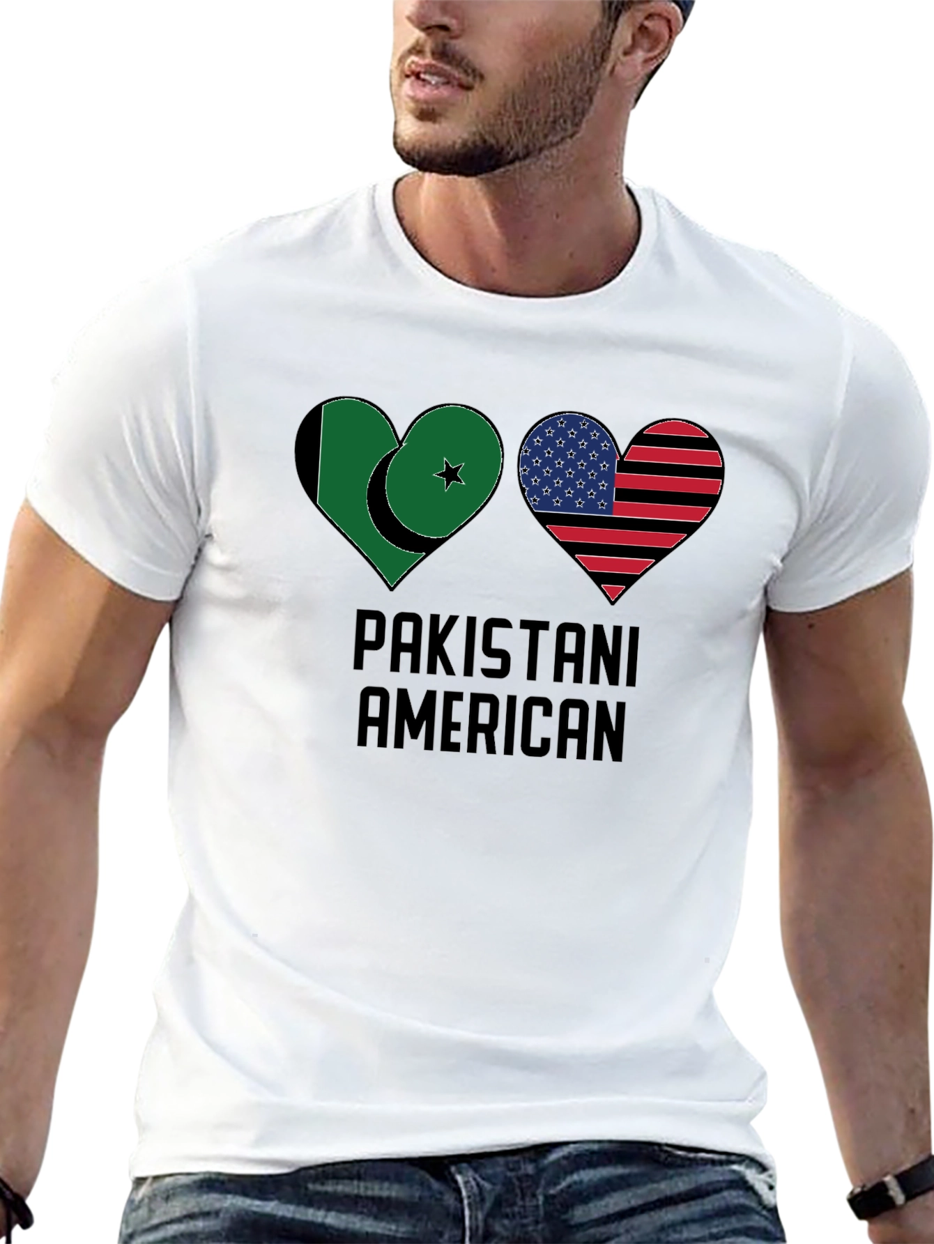 Pakistani American Heart Flag T-Shirt
