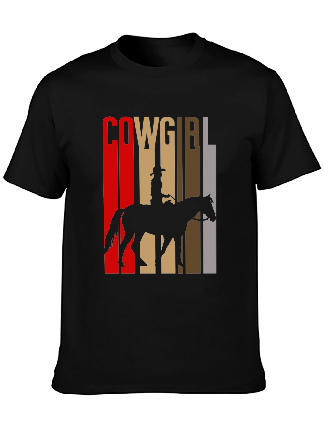 Cowgirl Silhouette Graphic Tee - Western Style T-Shirt