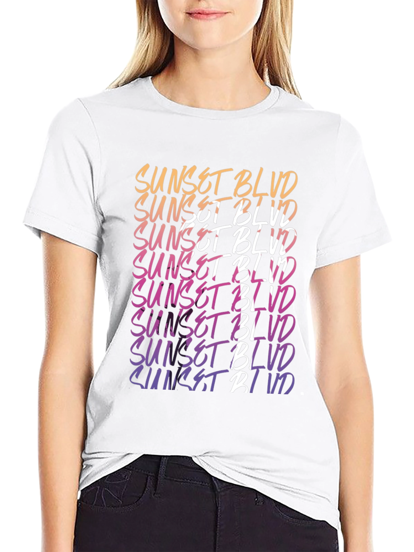 Sunset Blvd Graphic Tee - Gradient Style