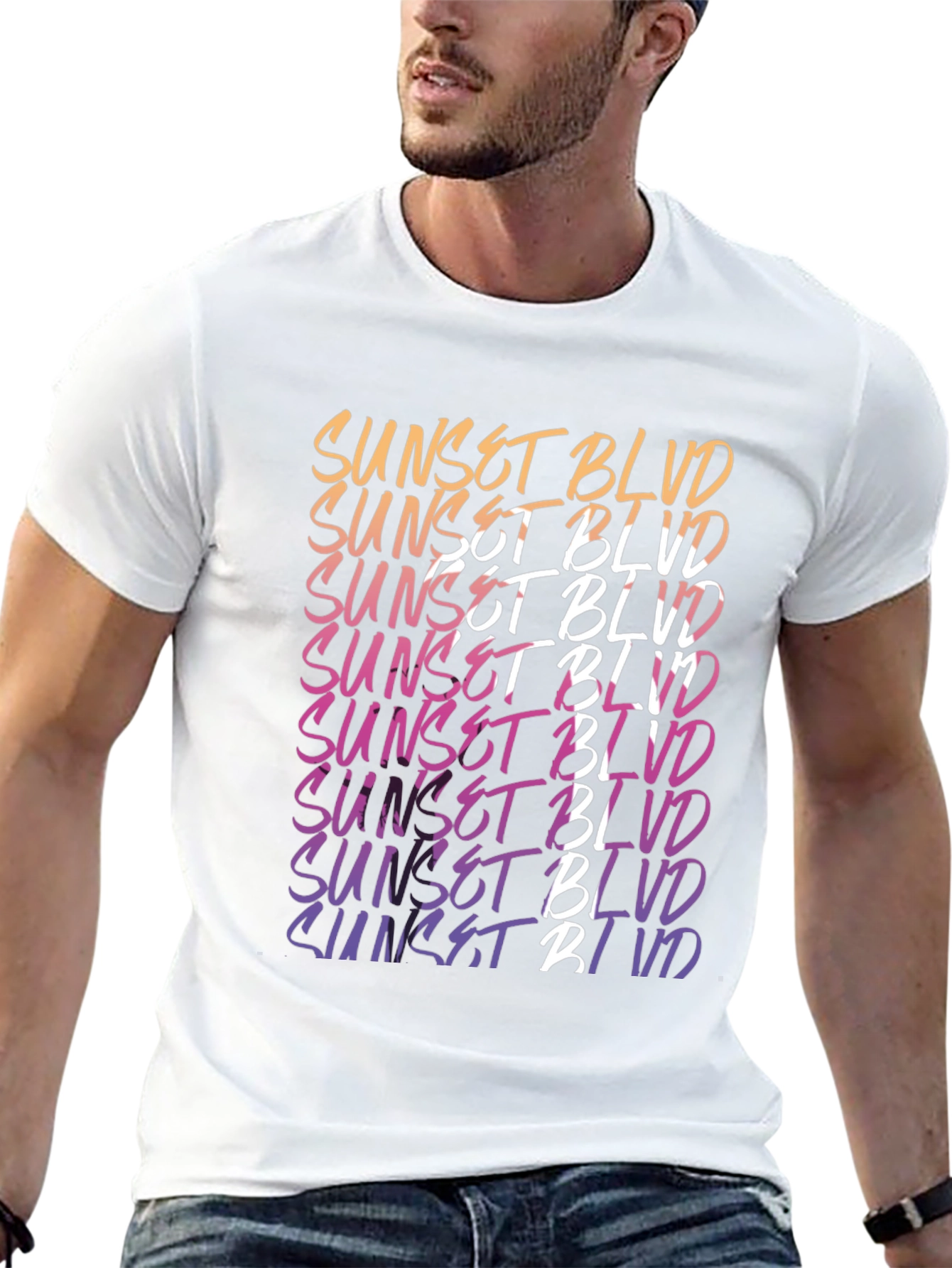 Sunset Blvd Graphic Tee - Gradient Style