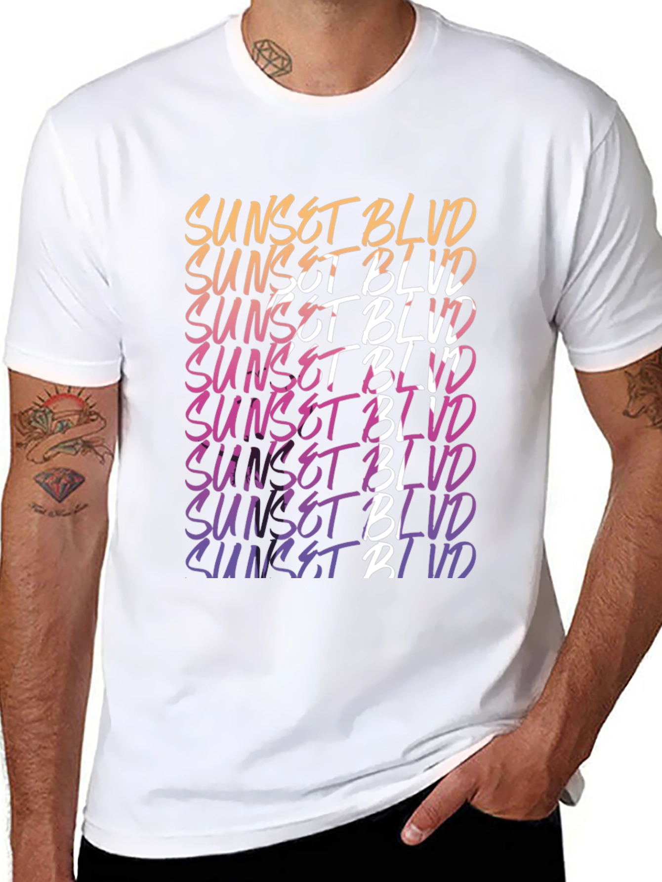 Sunset Blvd Graphic Tee - Gradient Style