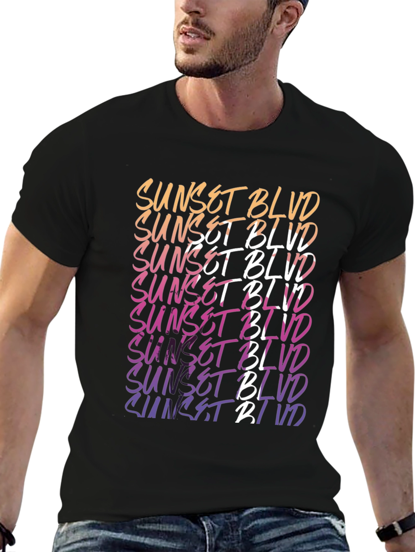 Sunset Blvd Graphic Tee - Gradient Style