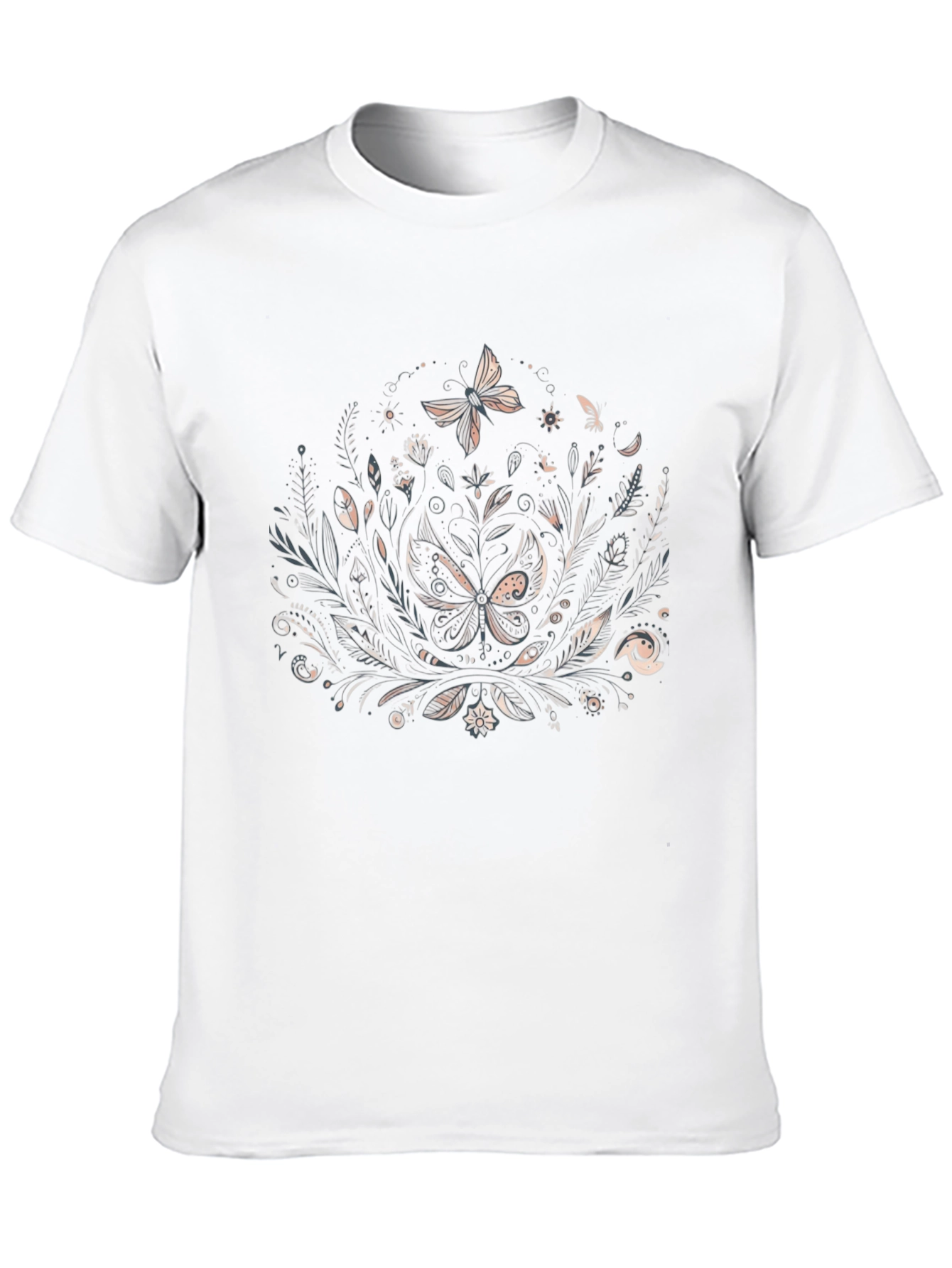 Botanical Butterfly Graphic Black Tee