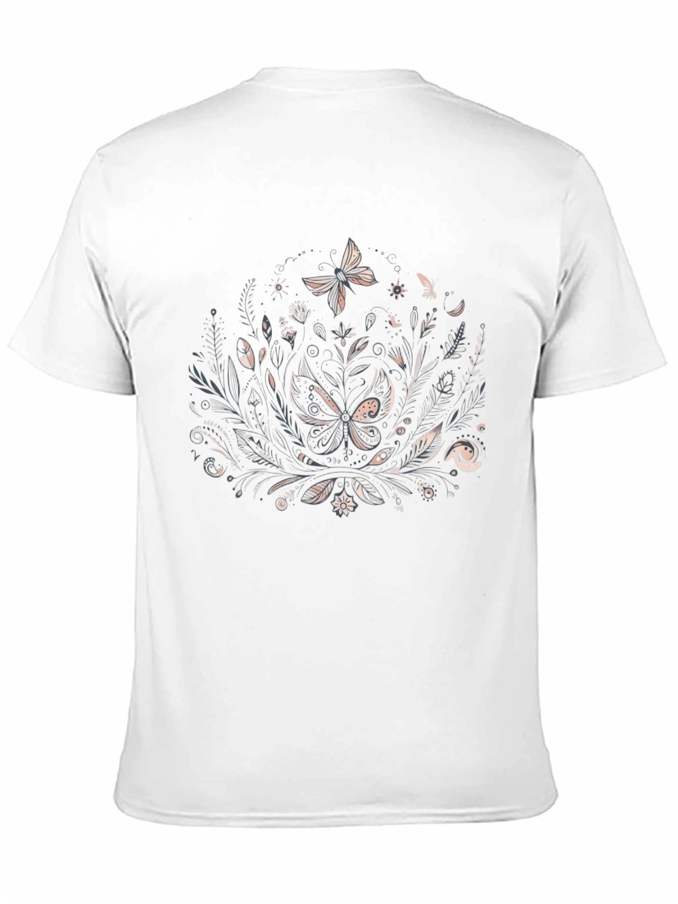 Botanical Butterfly Graphic Black Tee