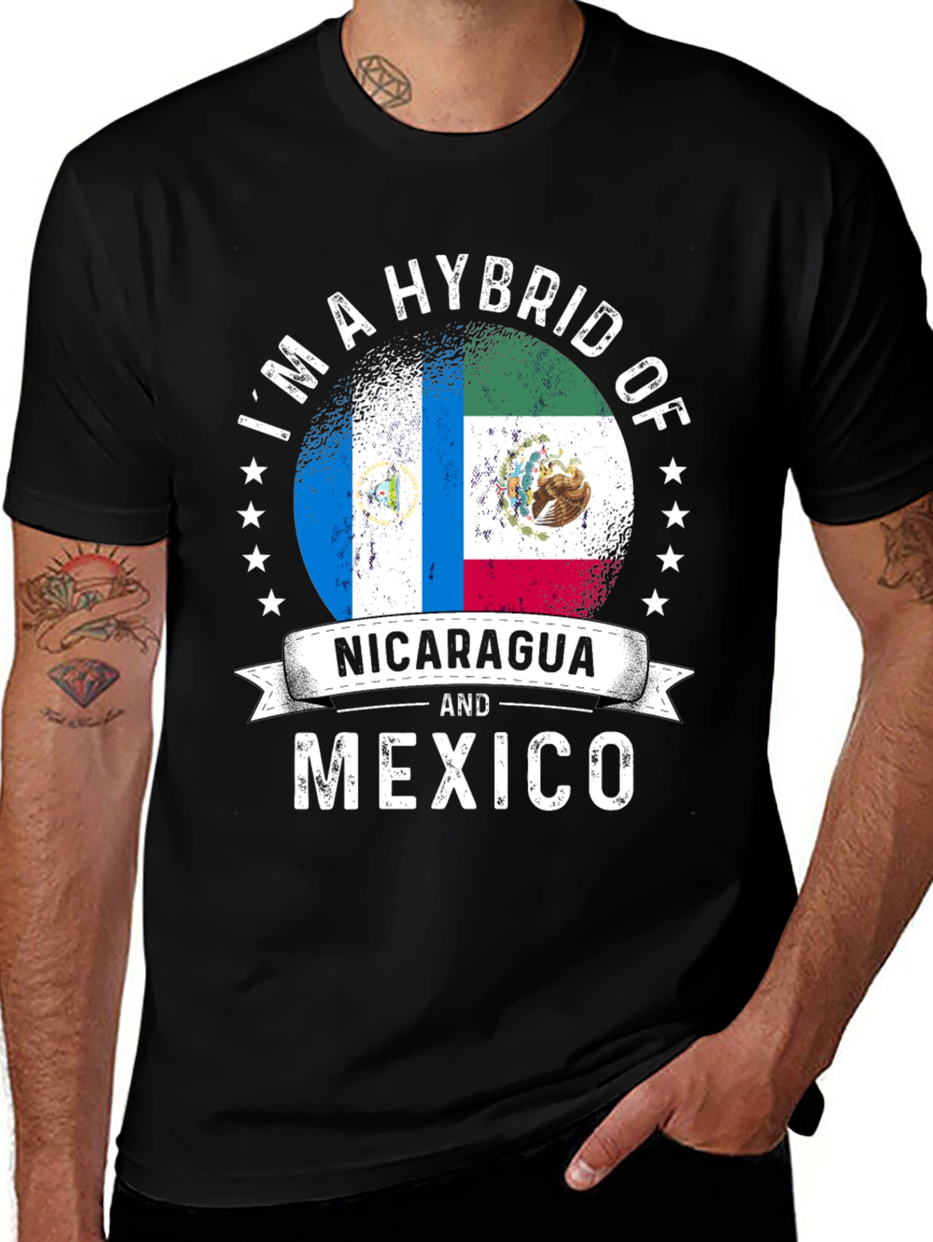 Nicaragua and Mexico Hybrid Pride T-Shirt