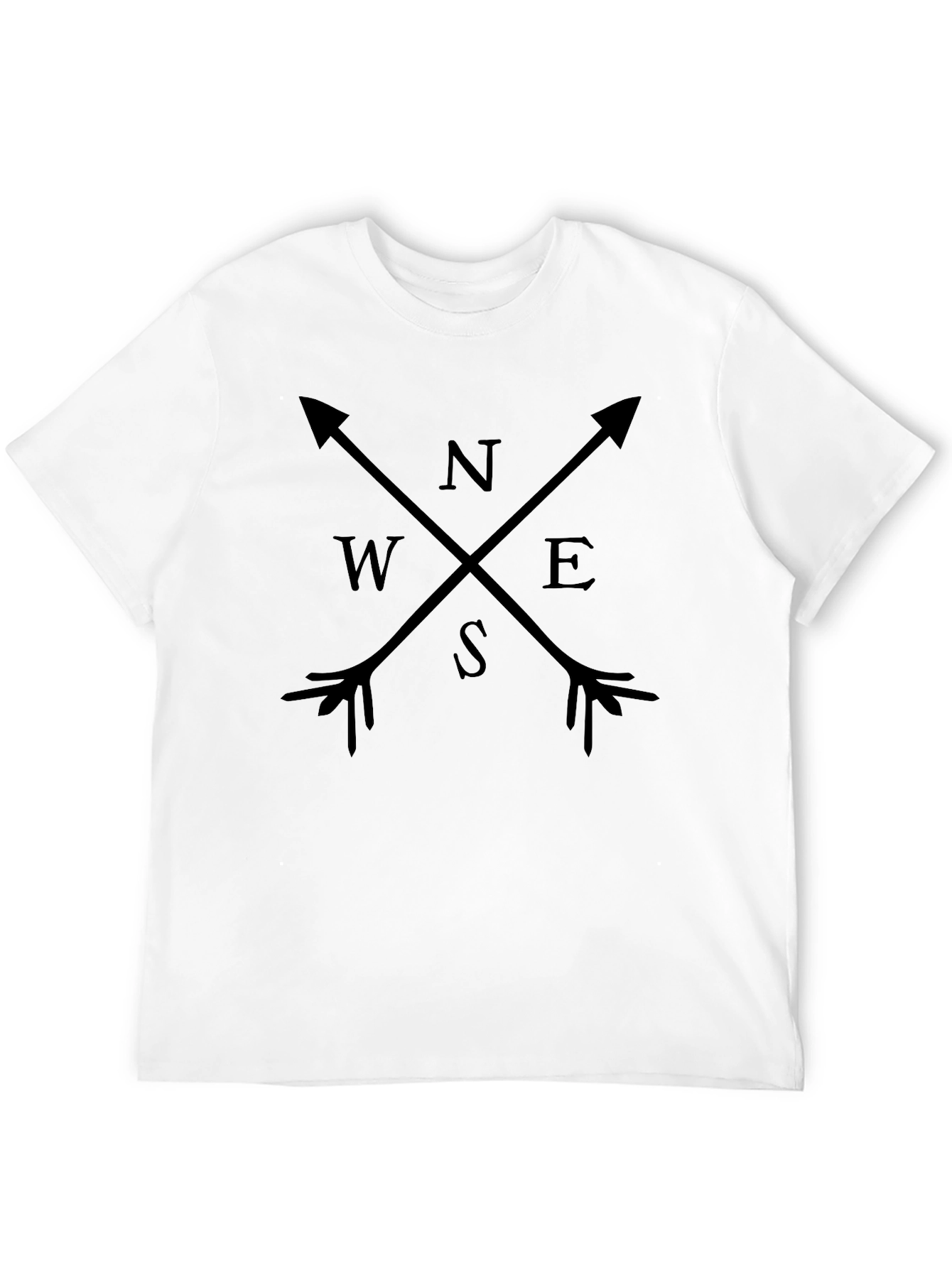 Mens Compass Arrows Graphic T-Shirt