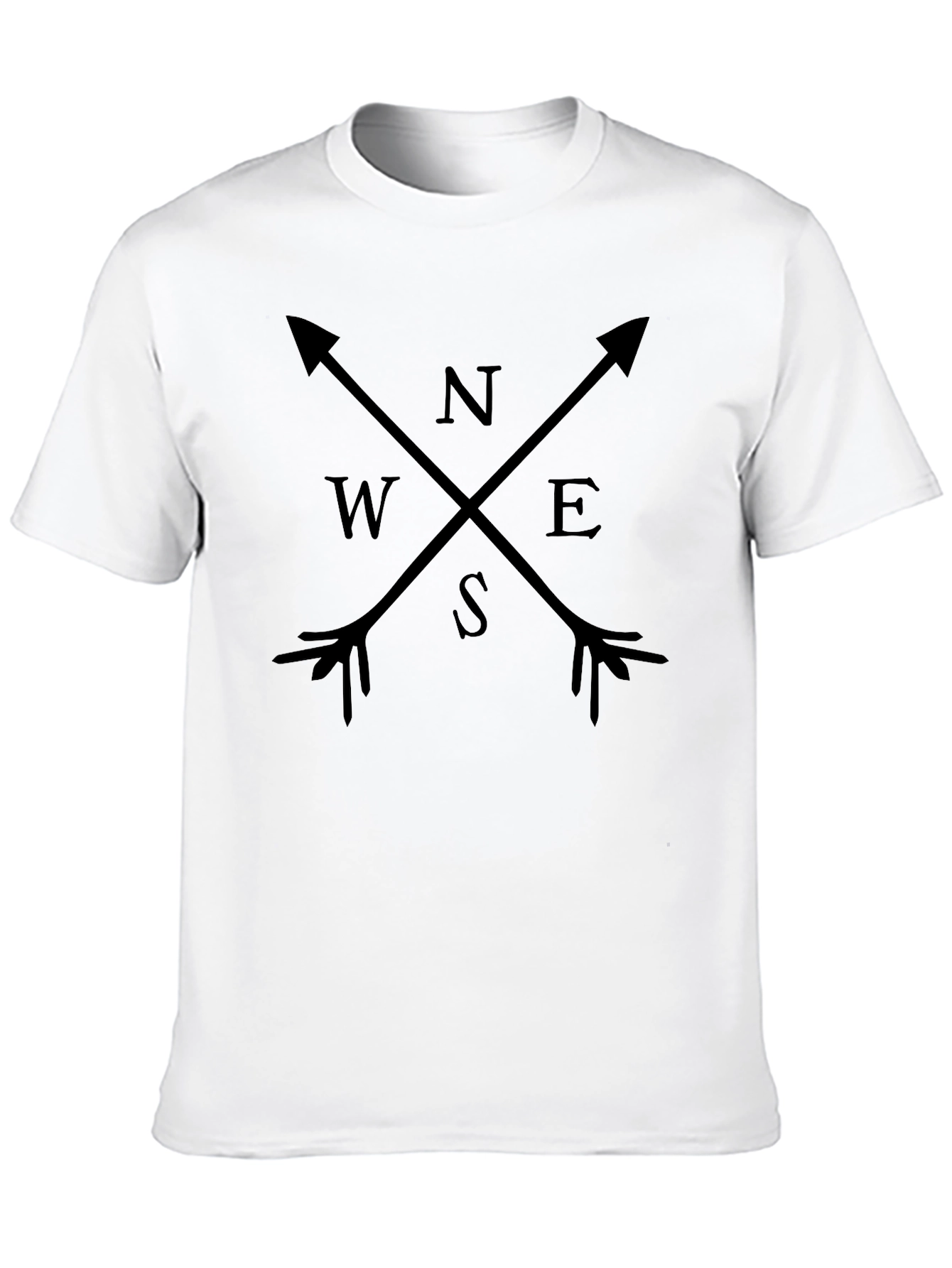 Mens Compass Arrows Graphic T-Shirt