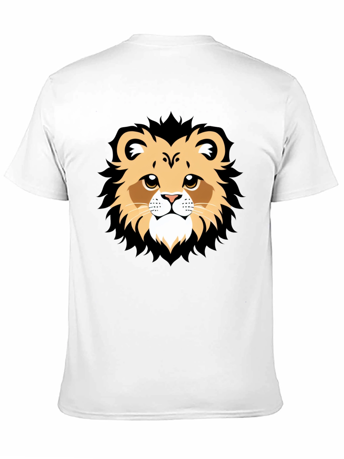 Lion Face Graphic Tee - Black Casual T-Shirt