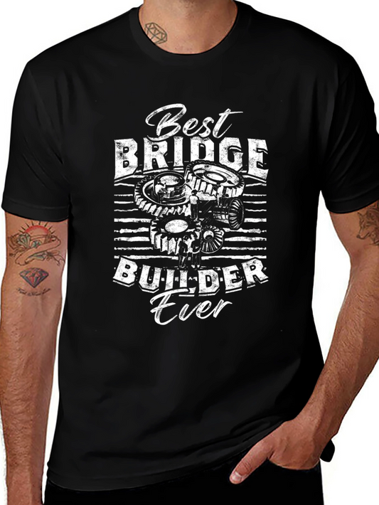 Best Bridge Builder Ever Black Graphic T-Shirt