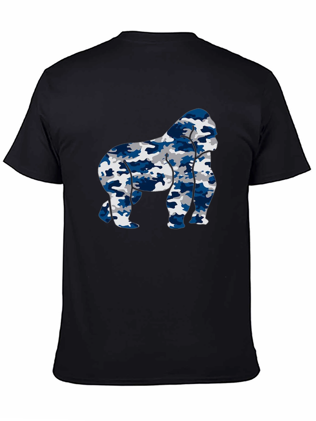 Camouflage Gorilla Graphic T-Shirt - Mens Black Tee