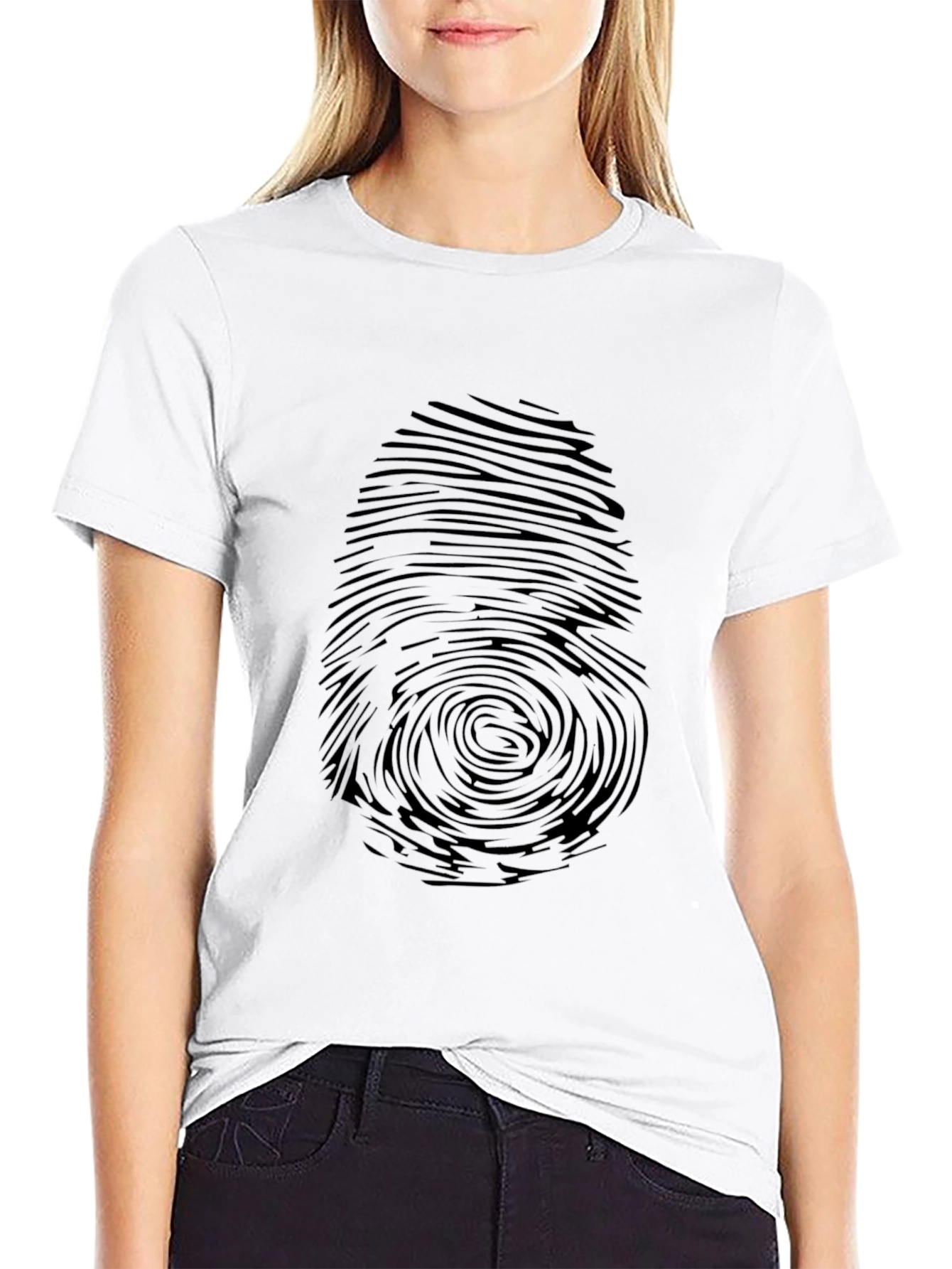 Fingerprint Graphic Black T-Shirt