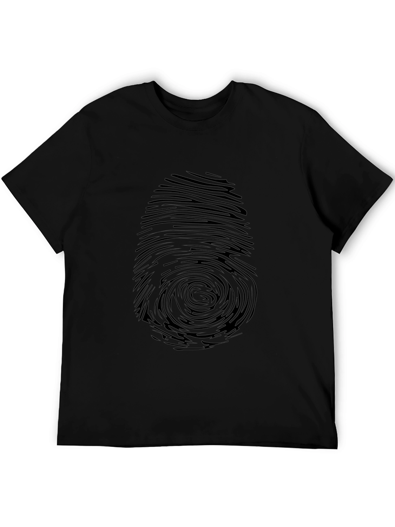 Fingerprint Graphic Black T-Shirt